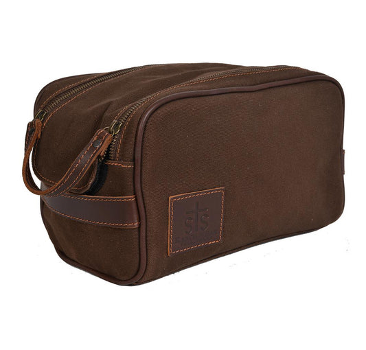 Bag STS Chocolate Canvas Shave Kit STS35918