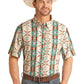 Shirts Men’s Short Sleeve Teal Aztec PPMS1DRZ6Z