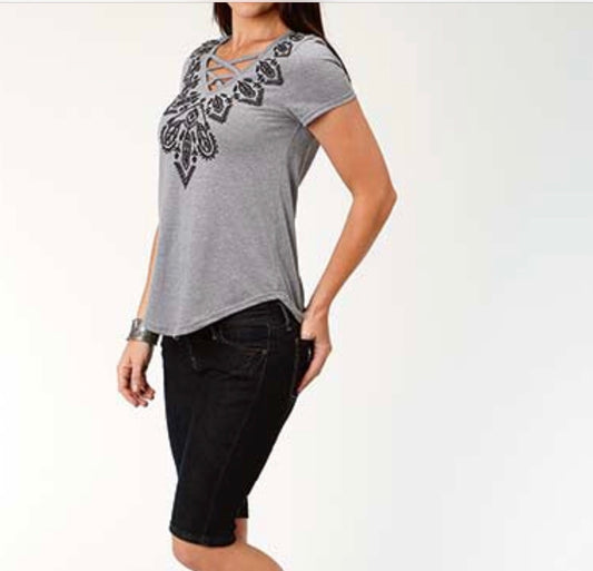 Shirts Women’s Roper Gray Jersey V Neck