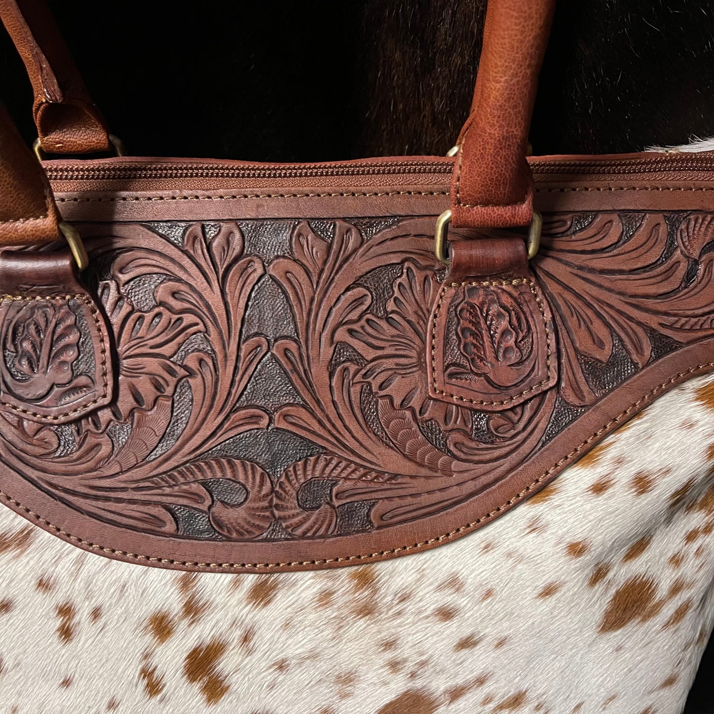 Purses Bags American Darling Tooled Hide Tote ADBGI105B