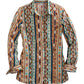 Shirts Women’s Tin Haul 10-050-0064-0226 Long Sleeved Snap Allover Print Aztec Stripe