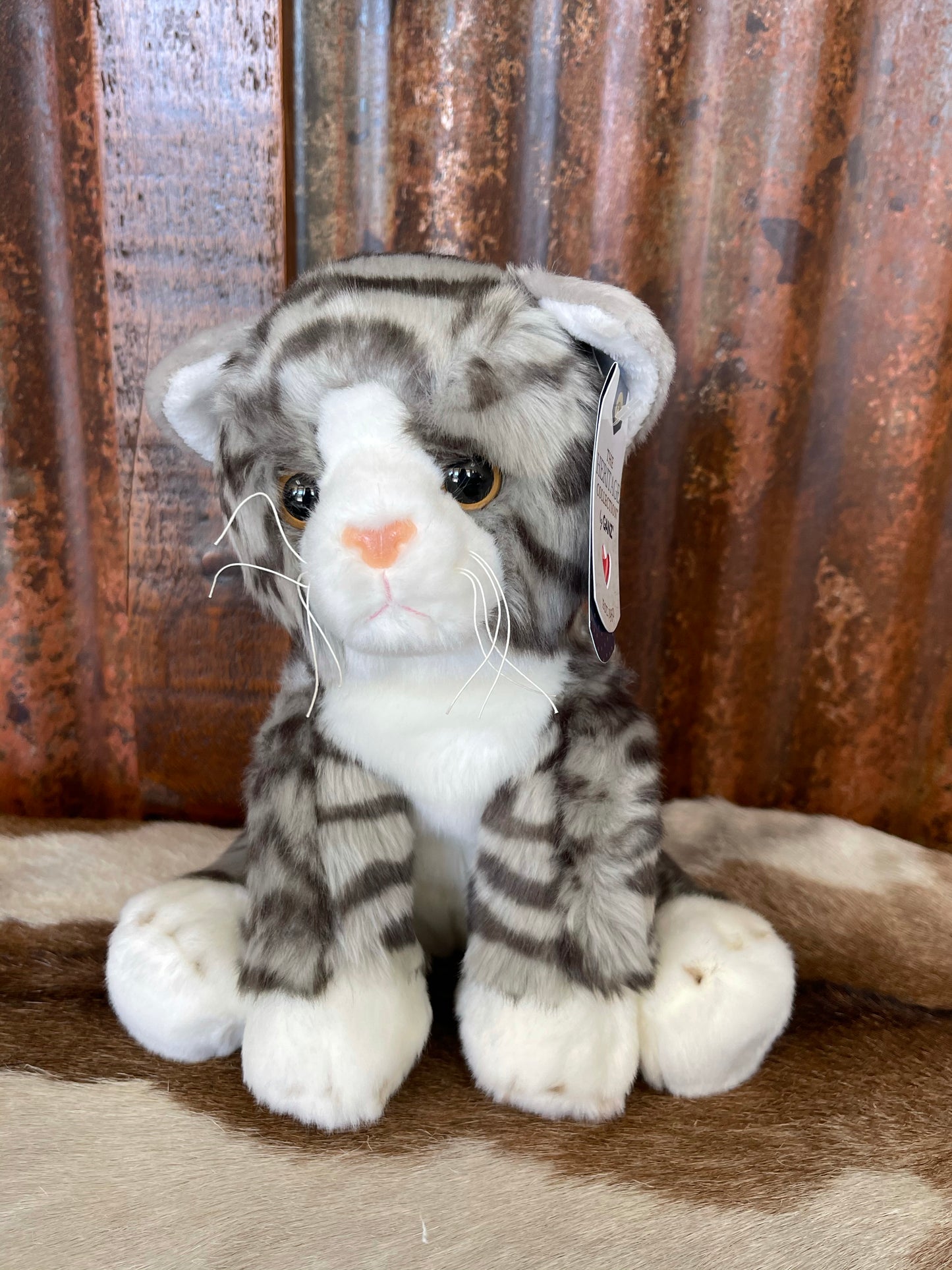 Toys Grey Calico Tabby Cat plush H14512