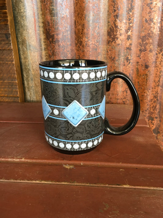Giftware coffee mug turquoise faux stone