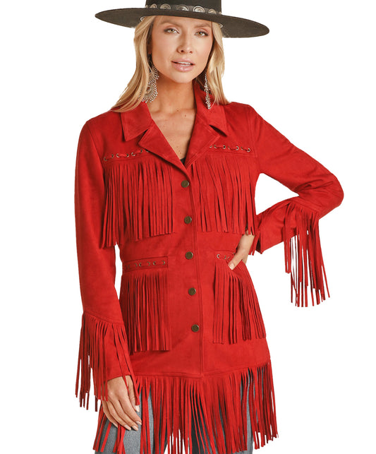 Outerwear Women’s Fringe Snap Jacket PRWO92RZXD