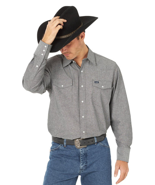 Men’s Wrangler Western Work Shirts Chambray 112316691