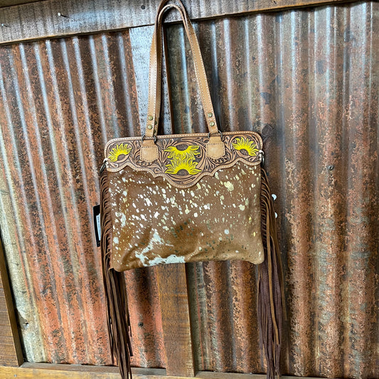 Purses American Darling Sunflower Hide on Hand Bag  ADBGS144ACGOSUNF