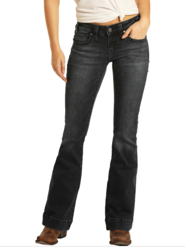 Jeans Women’s Dark Wash Low Rise Trouser Jean W8-8486