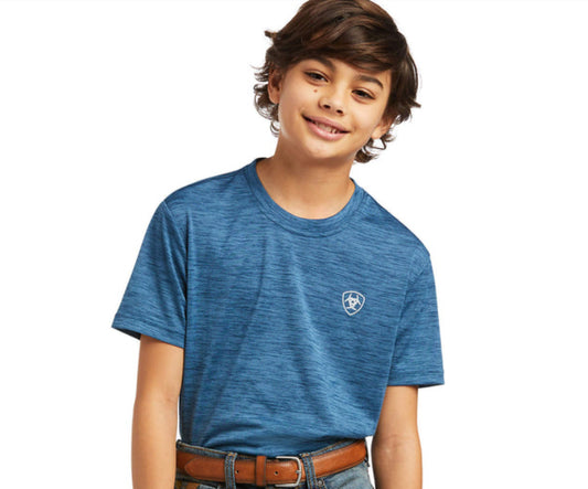 Shirts Boys Charger Ariat Tek 3Colors Charcoal Skyfall Blue & Cerulean Blue