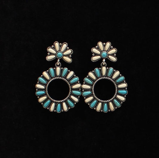 Jewelry Ivory and Turquoise Earrings 30459