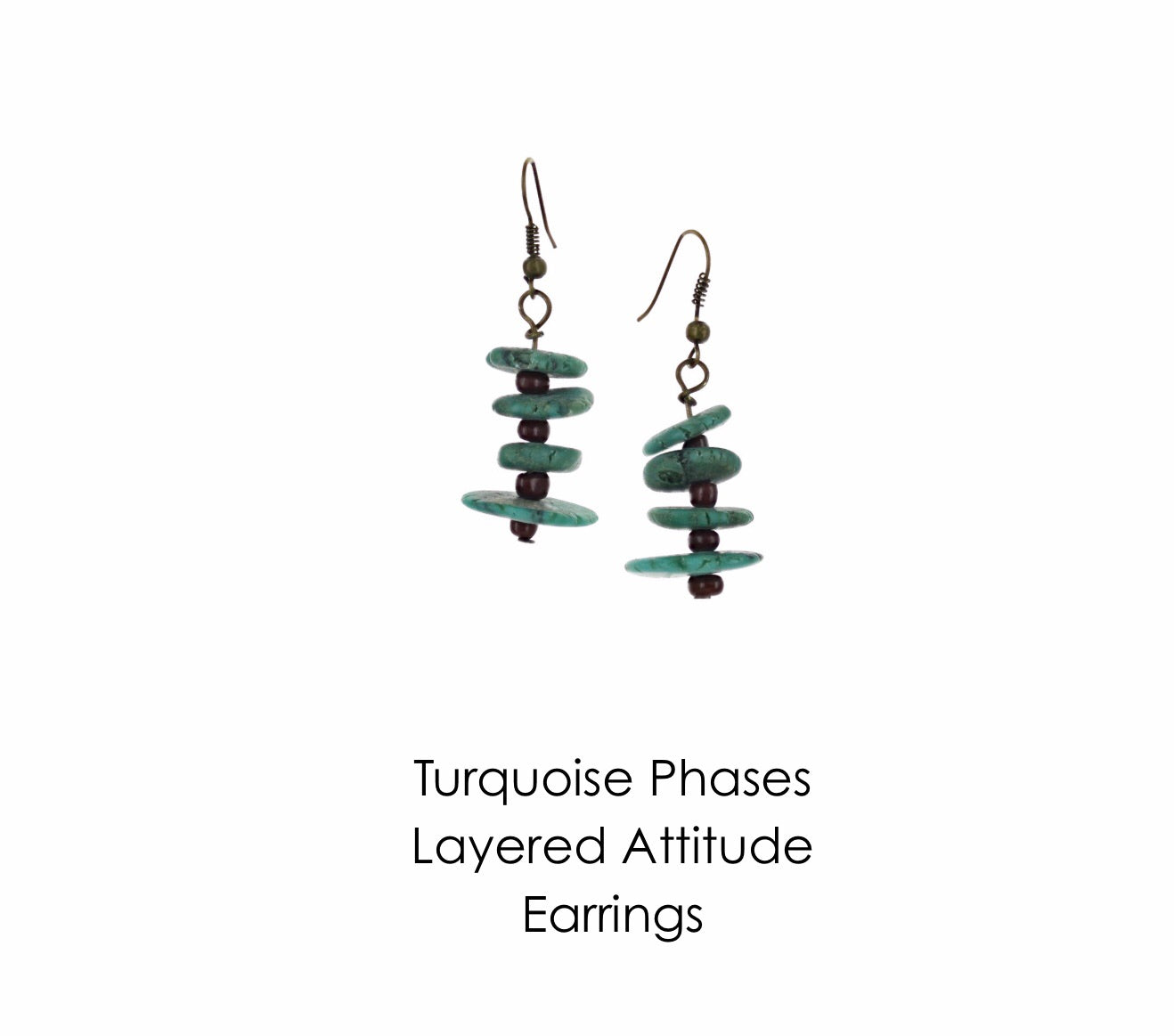 Turquoise Phases Layered Attitude Earrings AER4671
