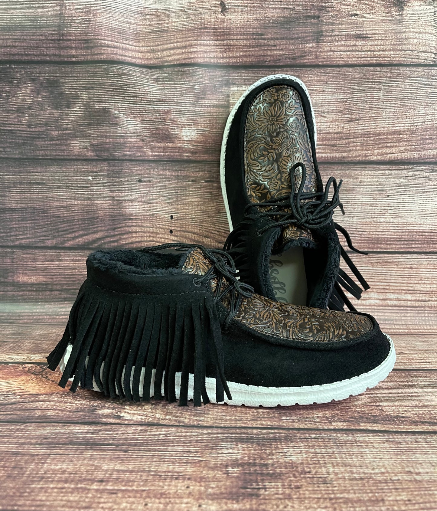 Women’s Shoes Tessa Black Fringe Casual