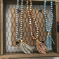 Bead necklace with tassel. Various colors.