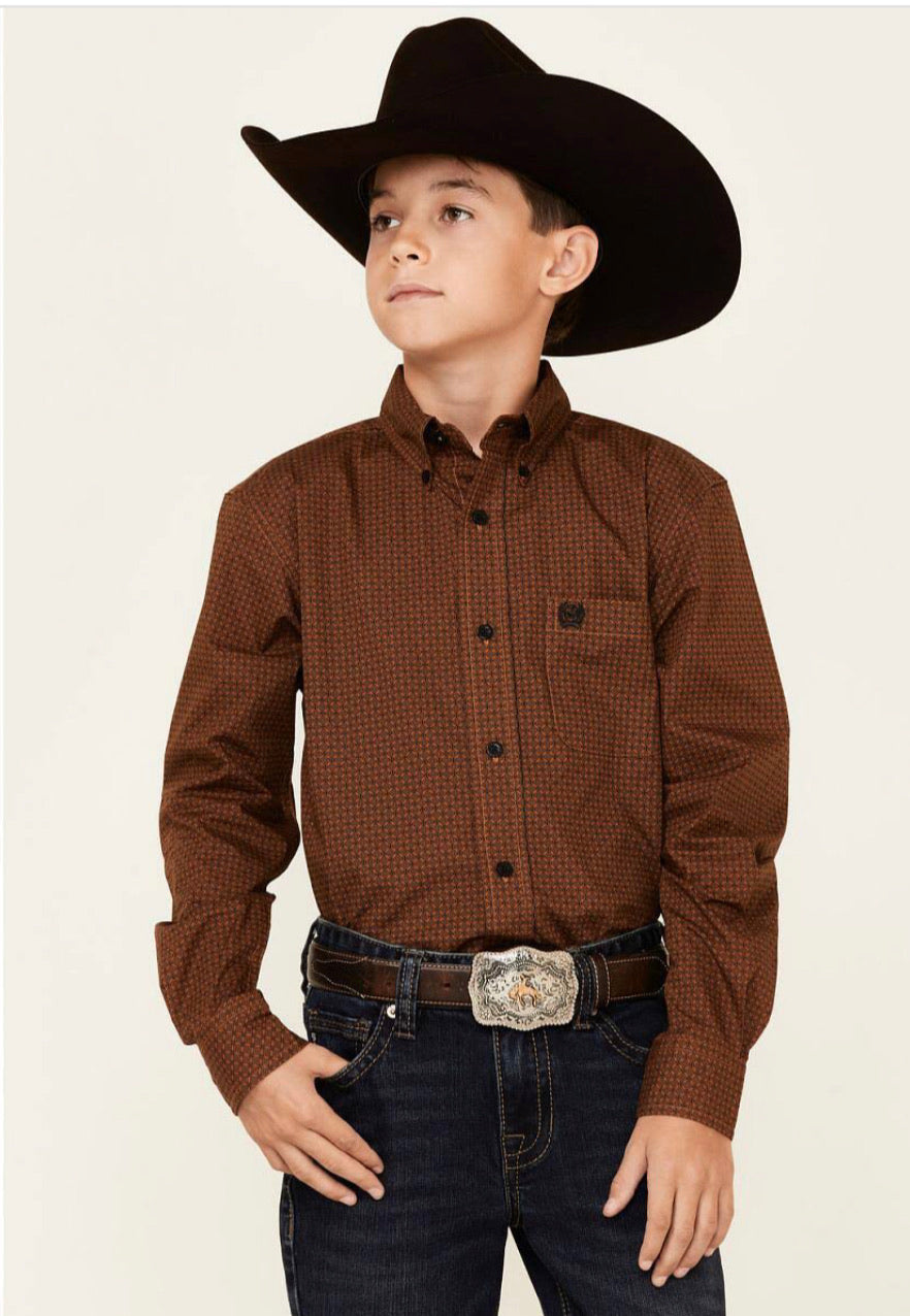 Shirts kid’s Cinch boy’s Copper Button up MTW7060266