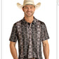 Shirts Men’s Polo Black Aztec Print