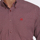 Shirts Men’s Cinch Red Burgundy Print Long Sleeve MTW1105430