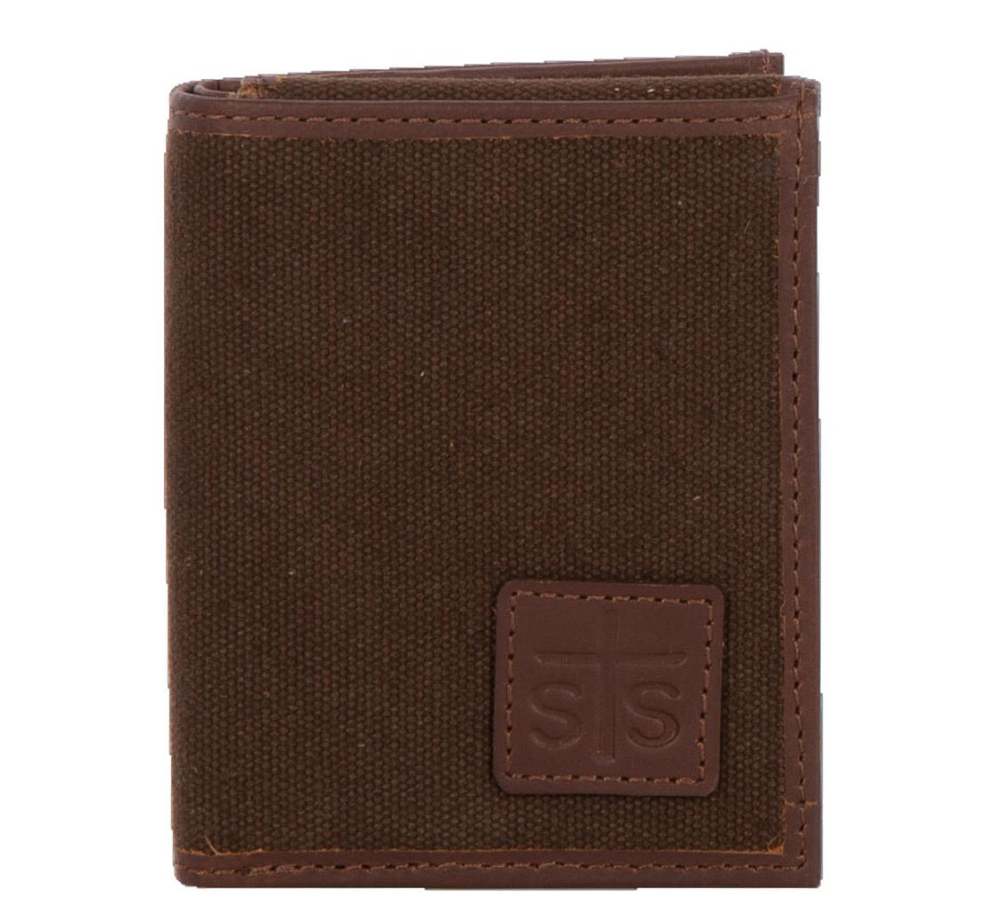 Wallet STS Chocolate Canvas Men’s Hidden Cash STS63875