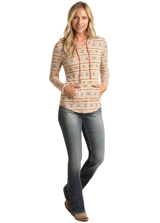 Outwear Women’s Rock & Roll Apricot Aztec Hoodie WLWT94RZIP