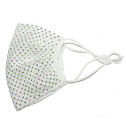 Mask black or white Mesh Rhinestone  CX2007-026_BT.  CX2007-026_BT82741_