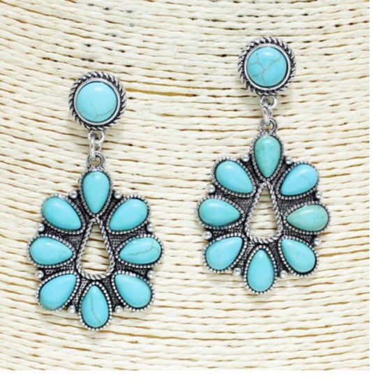 Turquoise or white stone earrings SEO892 SE0893