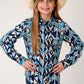 Shirts Girls Roper Long Sleeve Aztec 03-080-0590-2048