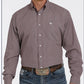 Shirts Men’s Cinch Long Sleeve Button Down Burgundy Print MTW1105349