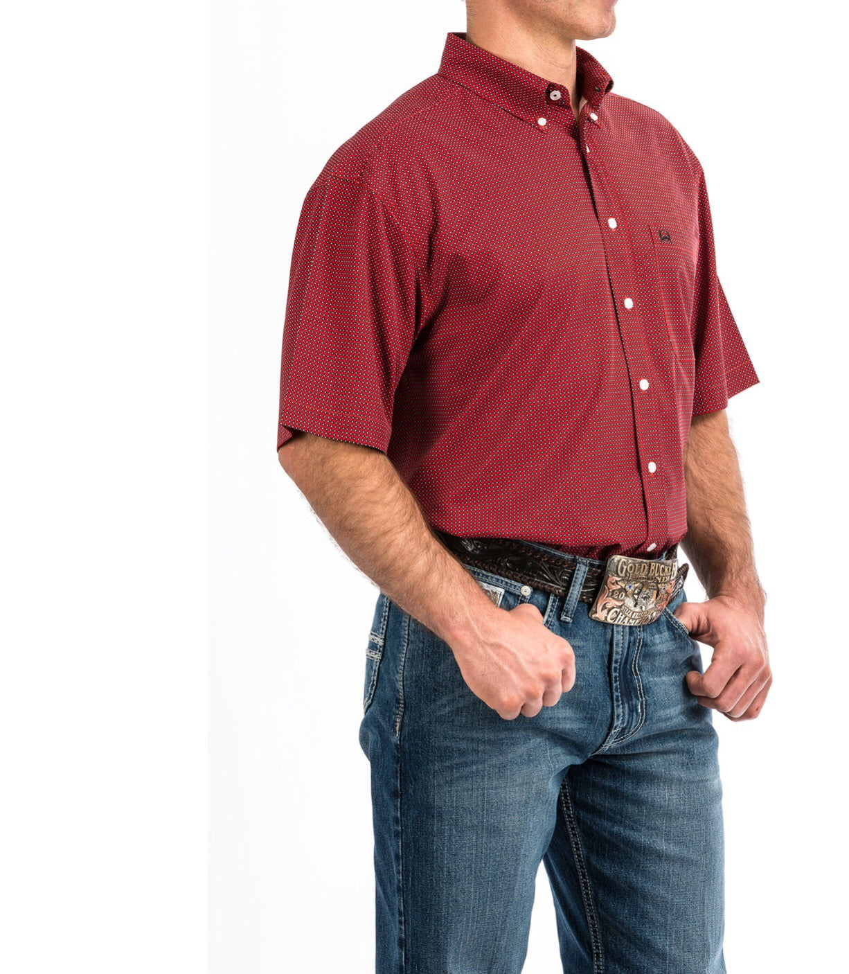 Shirts Men’s Cinch red geo print MTW1704038