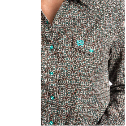 Shirts Women’s Cinch Shirt Print turquoise snaps