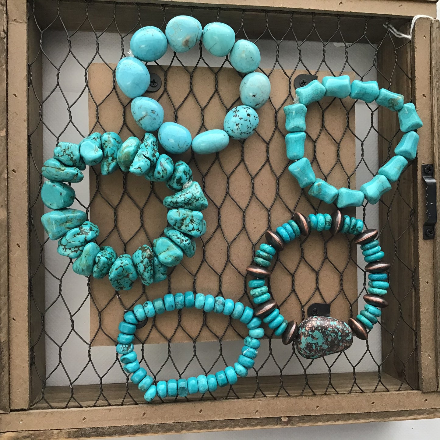 Real stone turquoise bracelets in various colors and shapes