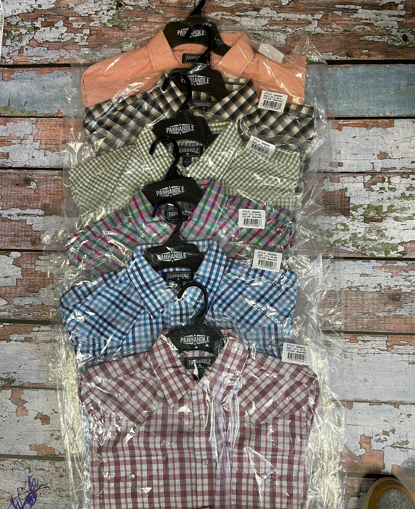 Shirts Men’s Long Sleeve Plaid Snap 30S0004 30X0004
