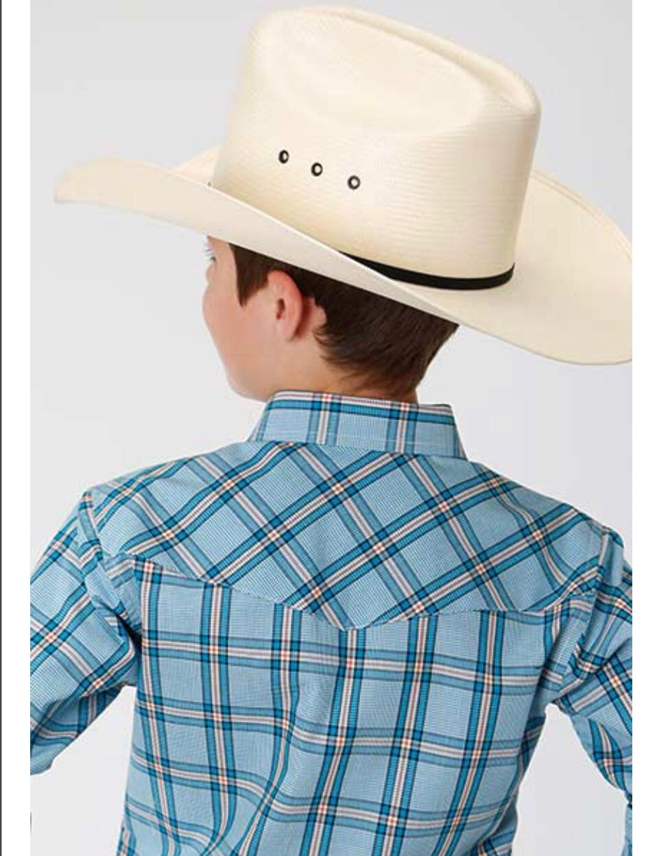 Shirts Kid’s Boys Roper blue plaid 3-30-278-2077