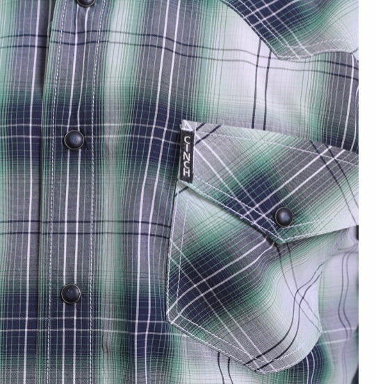 Shirts Men’s Cinch Long Sleeve Snap MTW1312041 Green