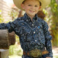 Shirts Kids Boys Long Sleeve Button Up Navy Paisley MTW7062305