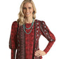 Shirts Women’s Rock&Roll Burgundy Western Print