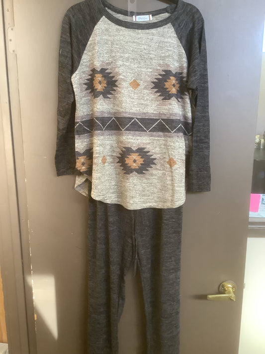 Women’s sleepwear Taupe/Grey Aztec print TB728HG9918