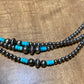 19 inch 4 mm Navajo pearl necklace NEC-NAV-125-BLU