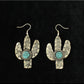 Jewelry Silver and Turquoise Cactus Earrings 29175