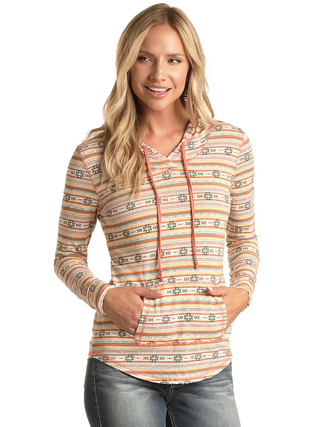 Outwear Women’s Rock & Roll Apricot Aztec Hoodie WLWT94RZIP