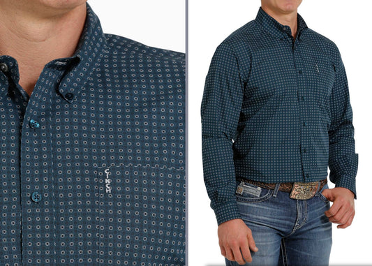 Shirts Men's Cinch Teal MTW1347035 FOUU-EE