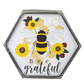 Home Decor Bee Hex Metal Table Sing CB178033