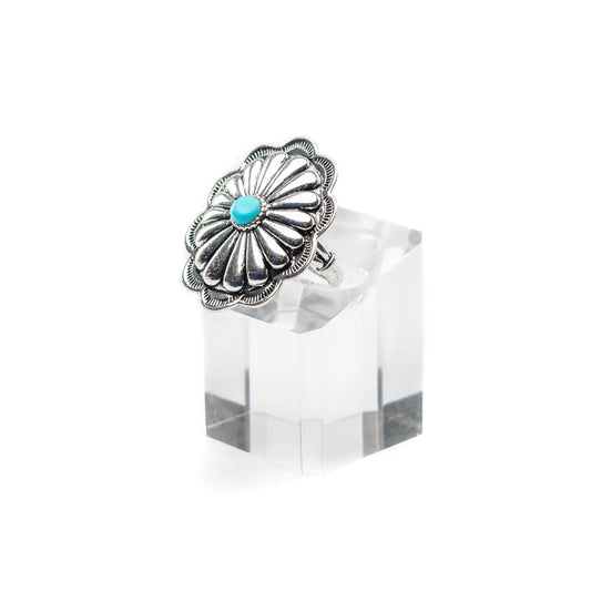 Burnished Silver Concho Ring  R253TQ Jewelry