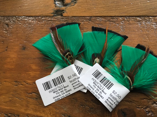 Accessories Hat Feathers Emerald  Green/Black Accent.