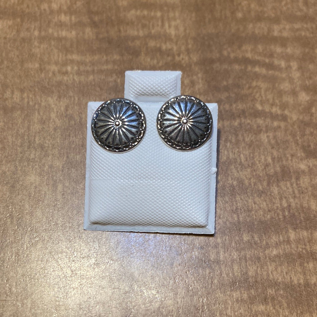 Tiny concho post earrings