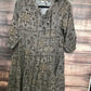 Dresses Women’s Tiered Front Tie Puff Sleeve Long Print Dress 82307