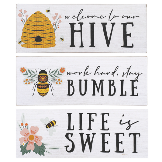 Wooden Bee signs home decor
