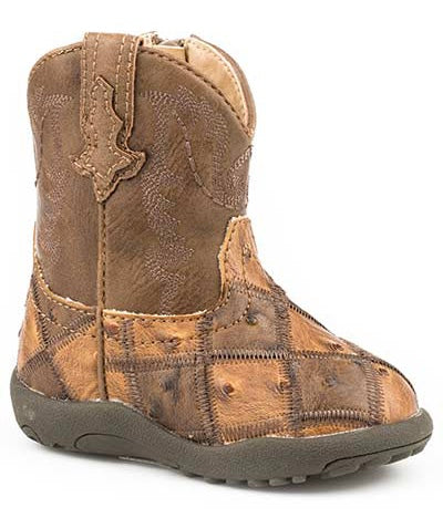 Boots Kid’s, for baby, toddlers and youth, Ostrich Patchwork 2102