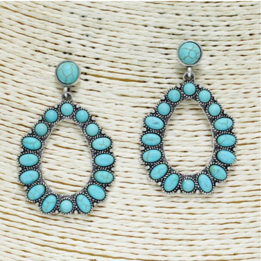 Jewelry Earrings Turquoise Dangle Earring SE-1624SBTQ