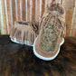 Women’s Shoes Terra Tan Dark Tooled Fringed