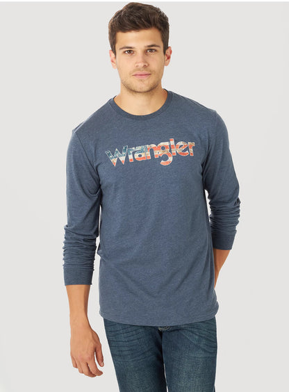 Shirts Men’s Western Long Sleeved T-Shirt Wrangler Graphic MQ6199N ; DEKU-EE