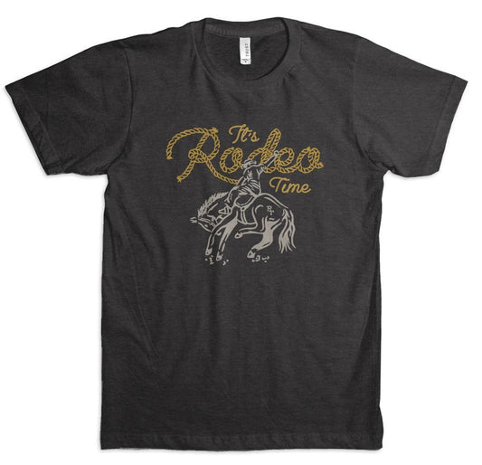 Dale Brisby It’s Rodeo Time Bronc T-shirt Grey & Yellow