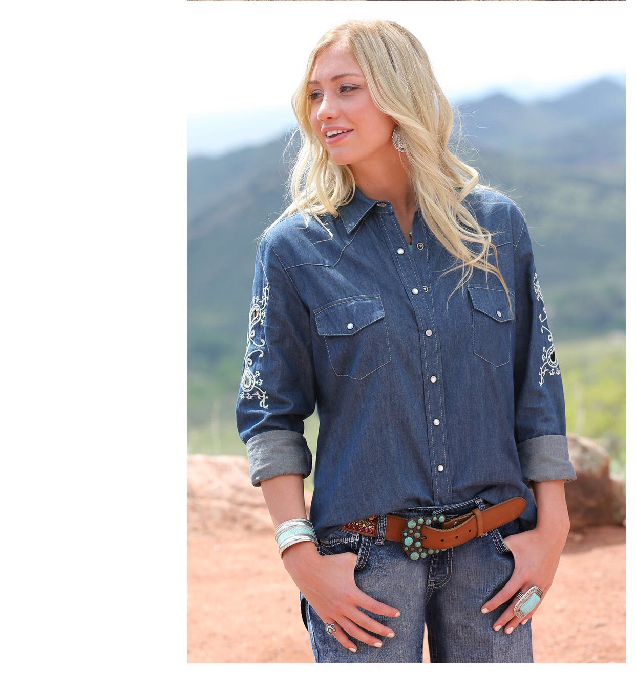 Shirts Women’s Denim with embroidery